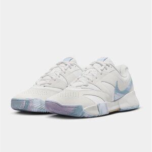 Nike Court Lite 4 Premium Mens Size 8 Ivory Blue Running Tennis Shoes FV3982 100